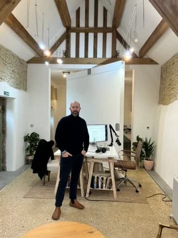 Andy Day in his workspace